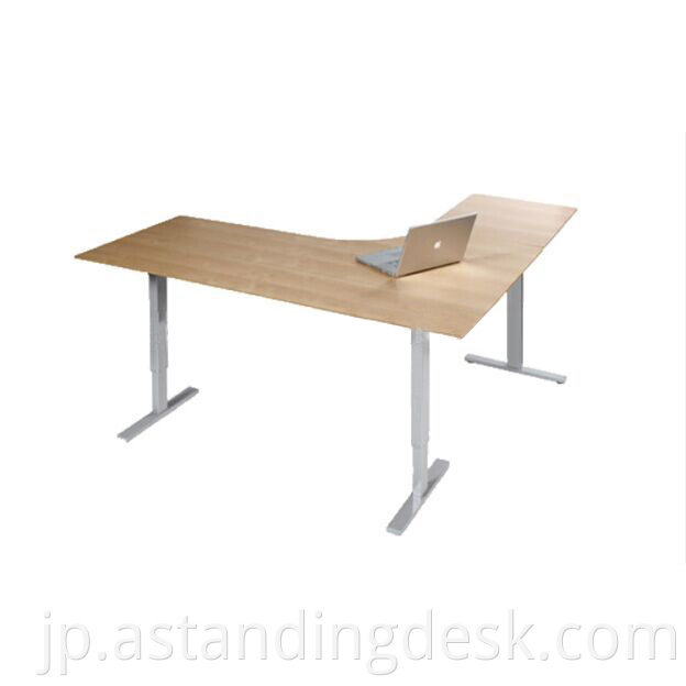 3脚の高品質と価格l形状オフィスはコーナーの高さ調整可能な机に立つために座る